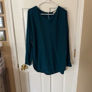 Michael Kors Size XL Blue Sweater with Zipper Detail on Back